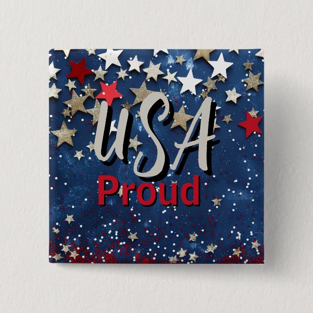 Star Spangled USA Proud Button (Front)