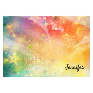 Star Sparkle Glitter DIY Personalized Name Post-it Notes