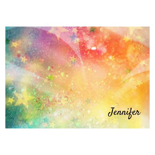 Star Sparkle Glitter DIY Personalized Name Post-it Notes (Creator Uploaded)