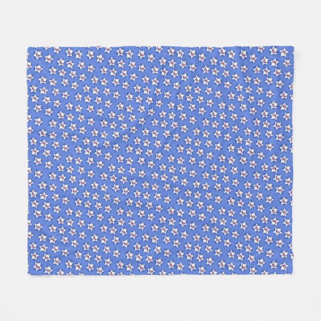 Star Speckled USA Westies KiniArt Fleece Blanket (Front (Horizontal))