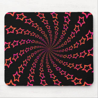 Star Spiral: Orange & Pink: Custom Mousepad