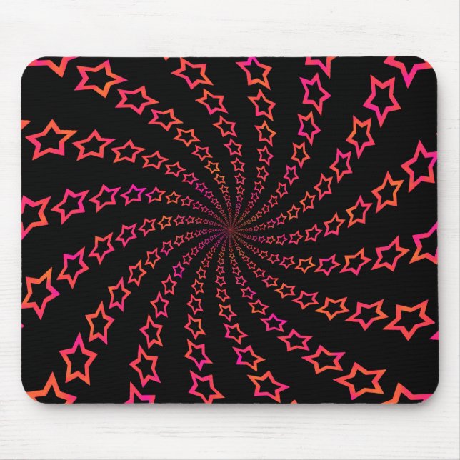 Star Spiral: Orange & Pink: Custom Mousepad (Front)