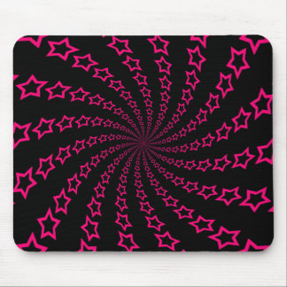 Star Spiral: Pink & Black: Custom Mousepad