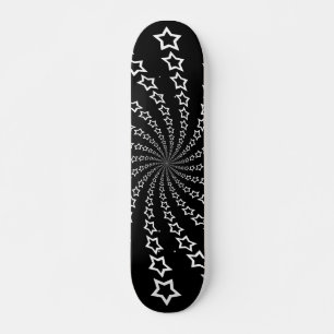 Star Spiral: White Stars: Skateboard