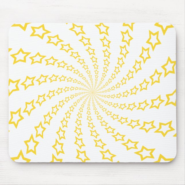 Star Spiral: Yellow & White: Custom Mousepad (Front)
