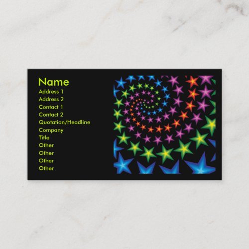 star spirals business card templates
