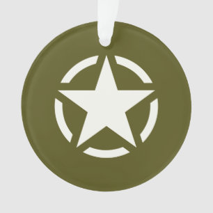 Star Stencil Classic on Khaki Green Ornament