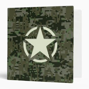 Star Stencil Digital Woodland 3 Ring Binder
