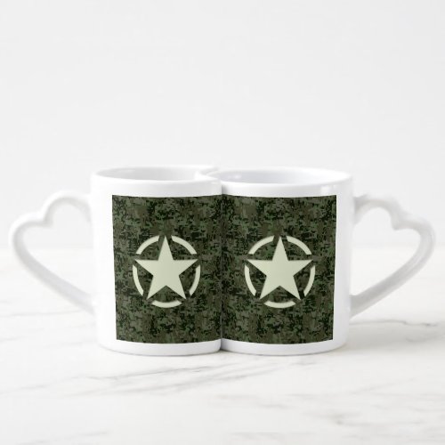 Star Stencil Digital Woodland Coffee Mug Set