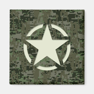 Star Stencil Digital Woodland Magnet