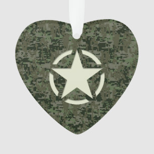 Star Stencil Digital Woodland Ornament