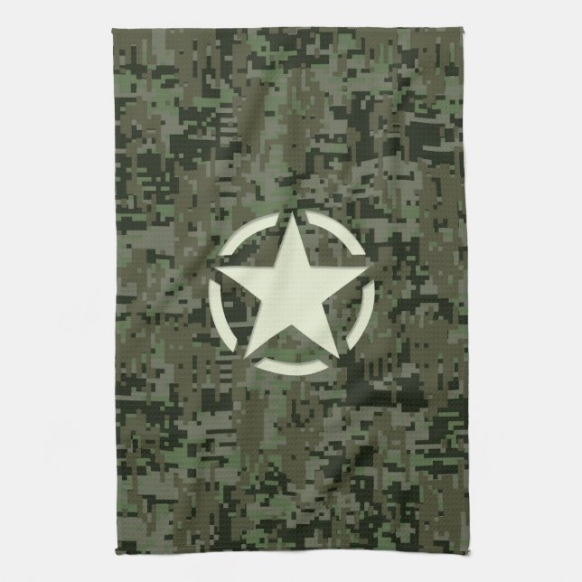 Star Stencil Digital Woodland Towel (Vertical)