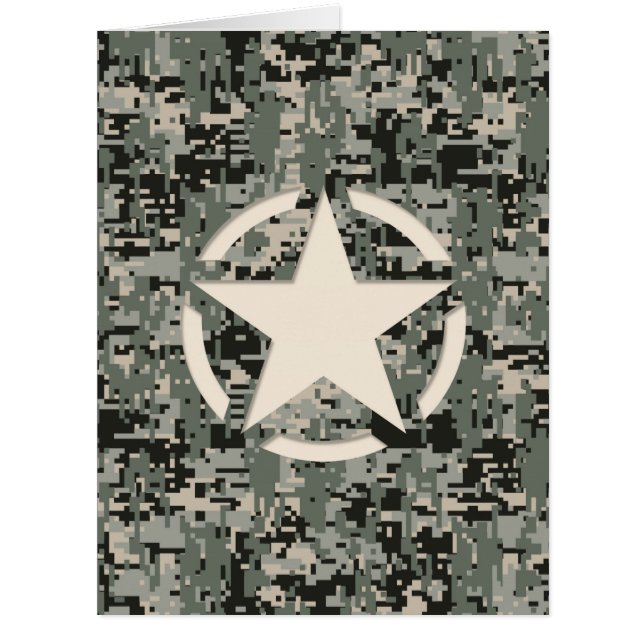 Star Stencil on Digital Camouflage Cards (Front)