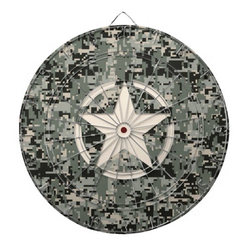 Star Stencil on Digital Camouflage Dartboard