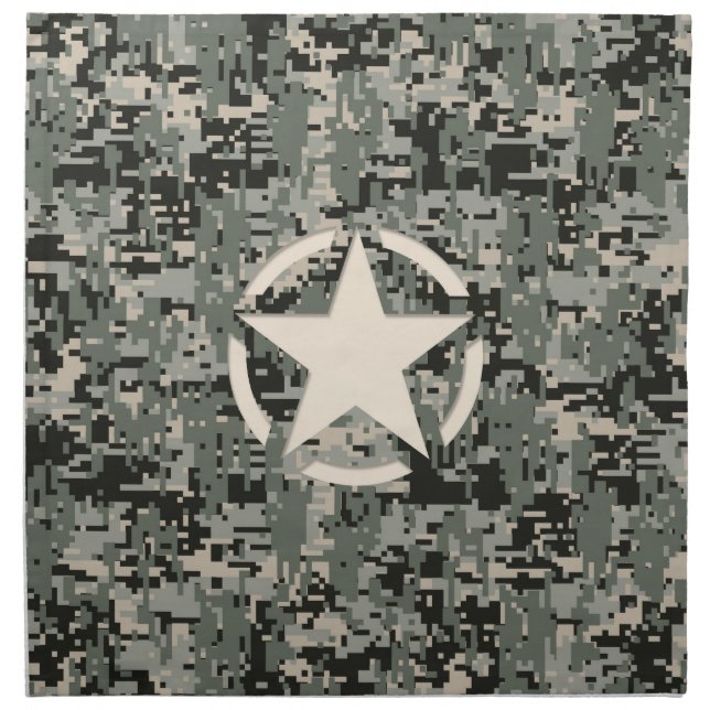 Star Stencil on Digital Camouflage Napkin (Front)