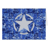 Star Stencil Retro Navy Blue Camouflage (Front Horizontal)