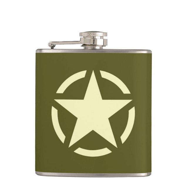 Star Stencil Style Decal Hip Flask (Front)