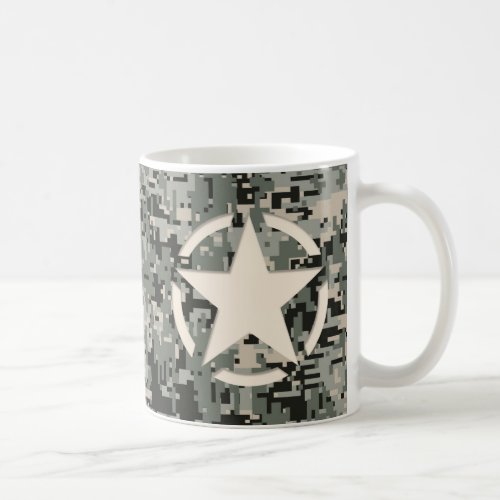 Star Stencil Style Khaki Digital Camouflage Coffee Mug