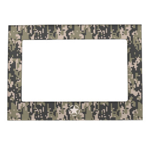 Star Stencil Tag Decal Style Khaki Camouflage Magnetic Frame