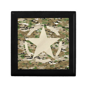 Star Stencil Vintage Camouflage Decor Gift Box