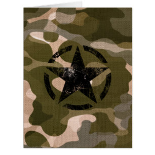 Star Stencil Vintage on Camouflage