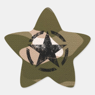 Star Stencil Vintage on Camouflage Sticker