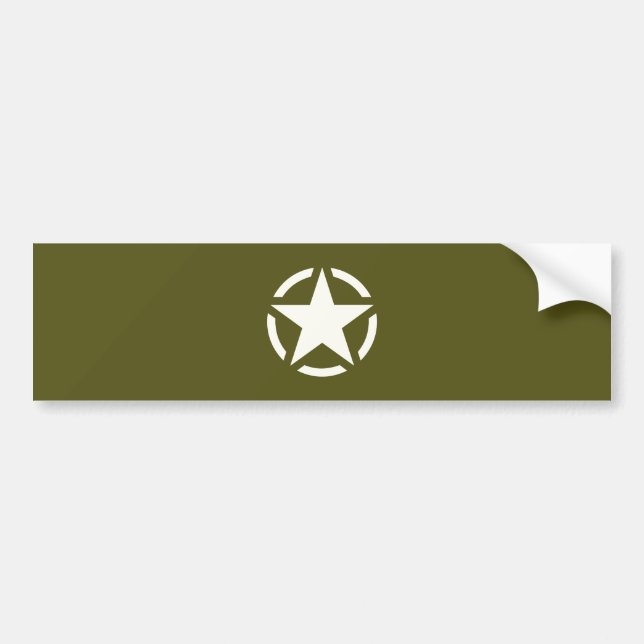 Star Stencil Vintage on Khaki Green Bumper Sticker (Front)