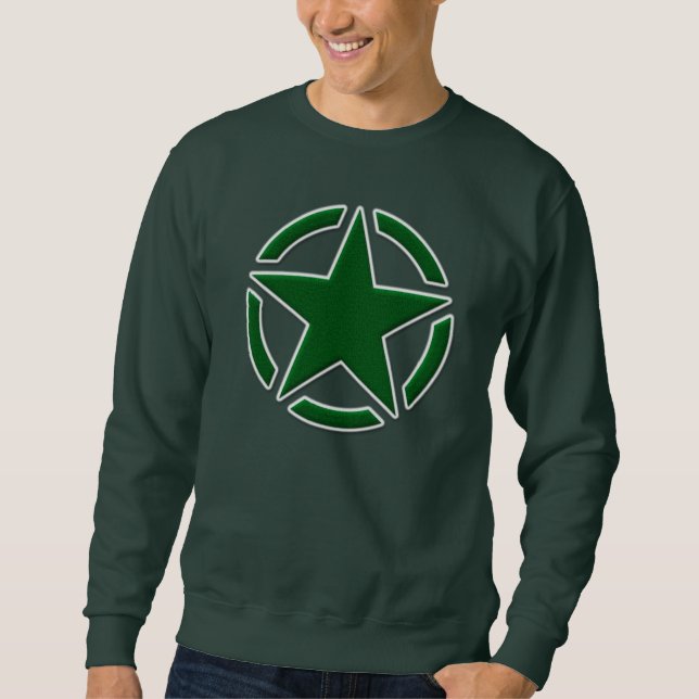 Star Stencil Vintage Patch Style Sweatshirt (Front)