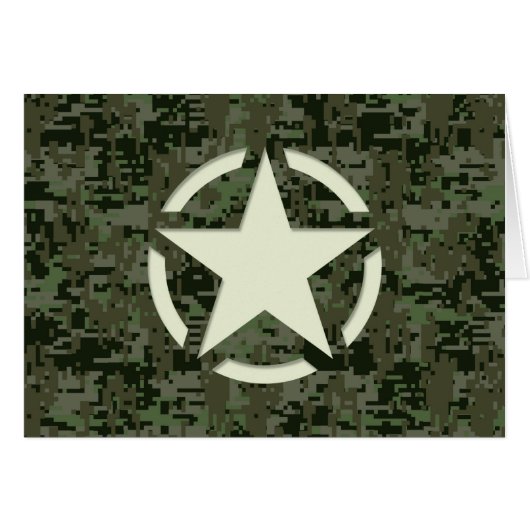 Star Stencil Vintage Symbol Digital Camouflage (Front Horizontal)