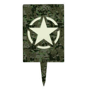 Star Stencil Vintage Symbol Digital Camouflage Cake Topper