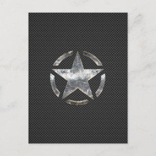 Star Stencil Vintage Tag Carbon Fiber Style Postcard
