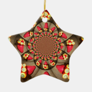 Star STRAWBERRY VINTAGE RED & ELLOW Ornament