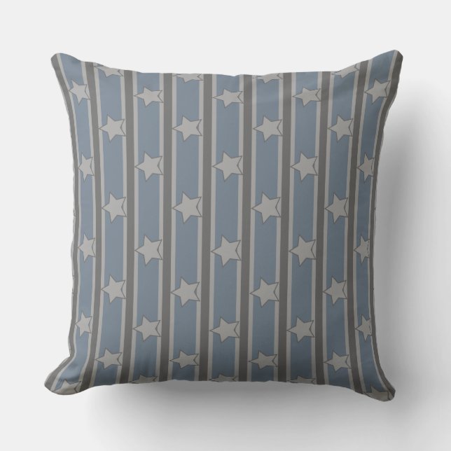 Star Striped Throw Pillow (Front)