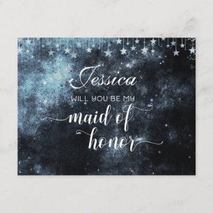 Star Struck Celestial Will You Be My Maid of Honor Invitation