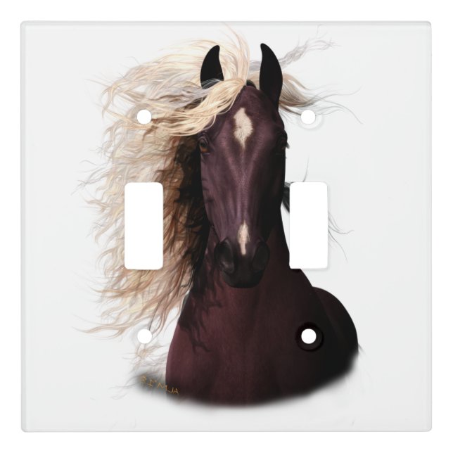 "Star Struck" Horse Light Switch Cover, customize Cover (Front)