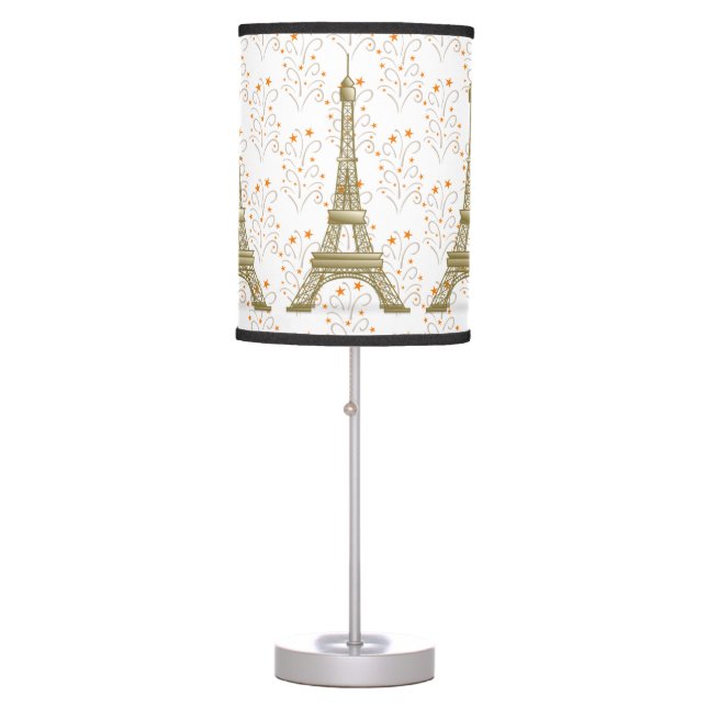 Star Struck Scrolls Bronze Eiffel Tower Paris . Table Lamp (Front)