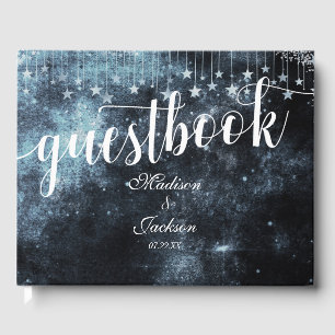 Star Struck Watercolor Celestial Wedding Monogram Guest Book