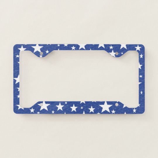 Star Studded Blue License Plate Frame | Zazzle.com