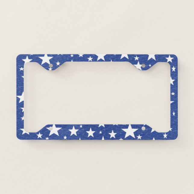 Star Studded Blue License Plate Frame (Front)