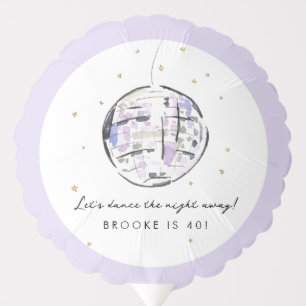 Star Studded Disco Ball Watercolor Birthday Party Balloon