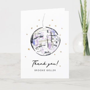 Star Studded Disco Ball Watercolor Thank You