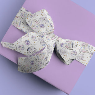 Star Studded Disco Balls Watercolor Satin Ribbon