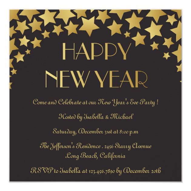 Star Studded New Years Eve Party Invitation