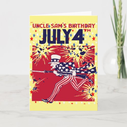 Star Studded Uncle Sam Birthday 4th July Card