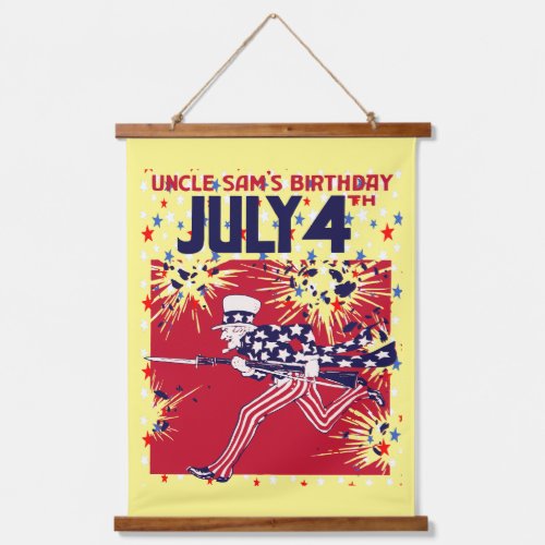 Star Studded Uncle Sam Birthday 4th July Hanging Tapestry