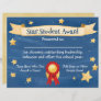 Star Student Award Certificate School Kids 8.5x11