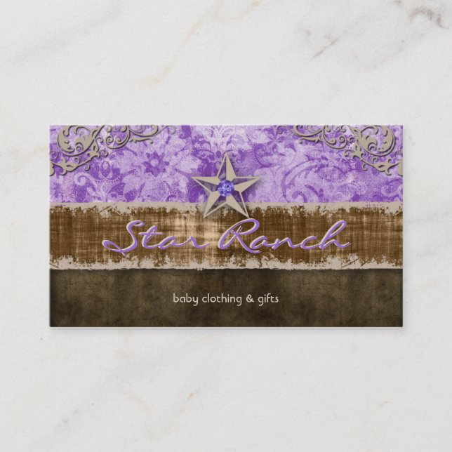 Star Suede Business Card Baby Purple H (Front)