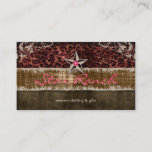 Star Suede Business Card Leopard Brown H