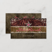 Star Suede Business Card Leopard Brown H (Front/Back)