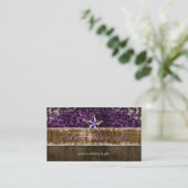Star Suede Business Card Purple Leopard H (Standing Front)